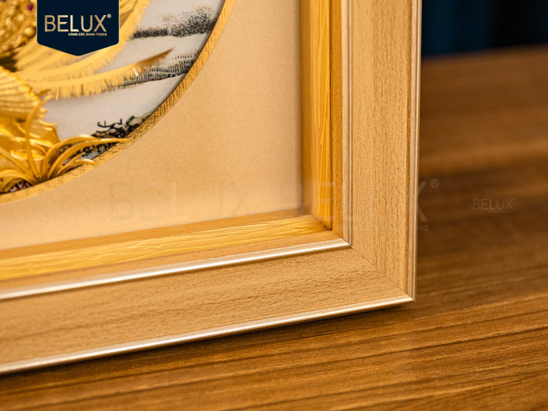 Tranh Đôi Công Dát Vàng 24k 28x28cm